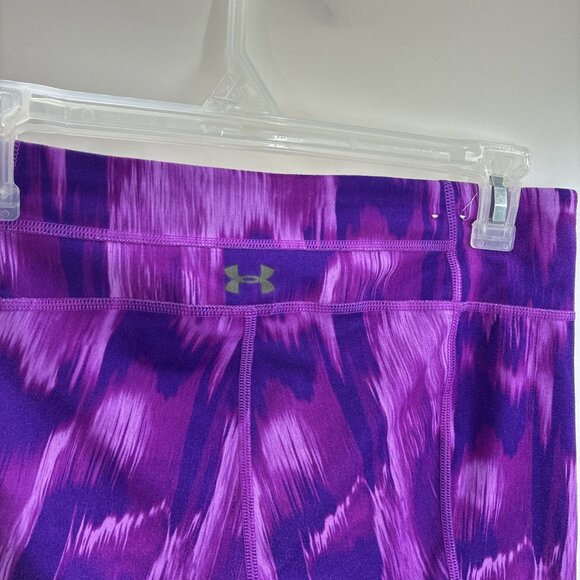 Under Armour Womens Leggings Purple Printed Capri Athletic Compression M - Picture 5 of 6